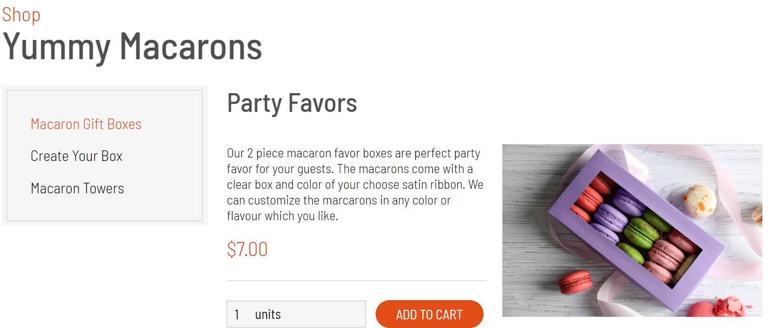 macarons ecommerce example 